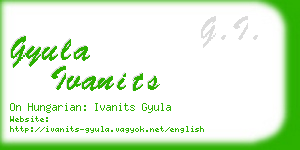 gyula ivanits business card